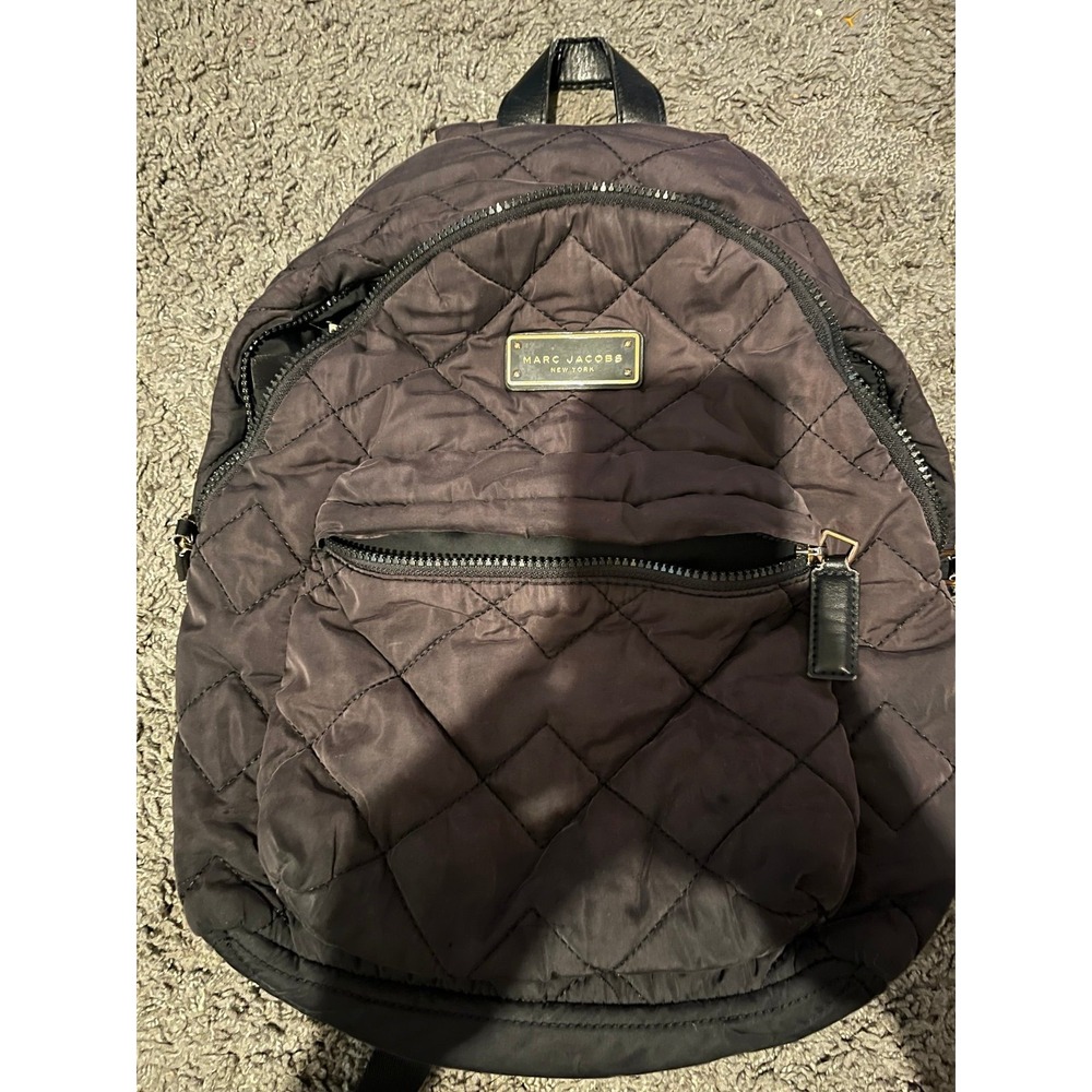 MARC JACOBS Quilted Nylon Backpack Black Quilted School Medium Capsule